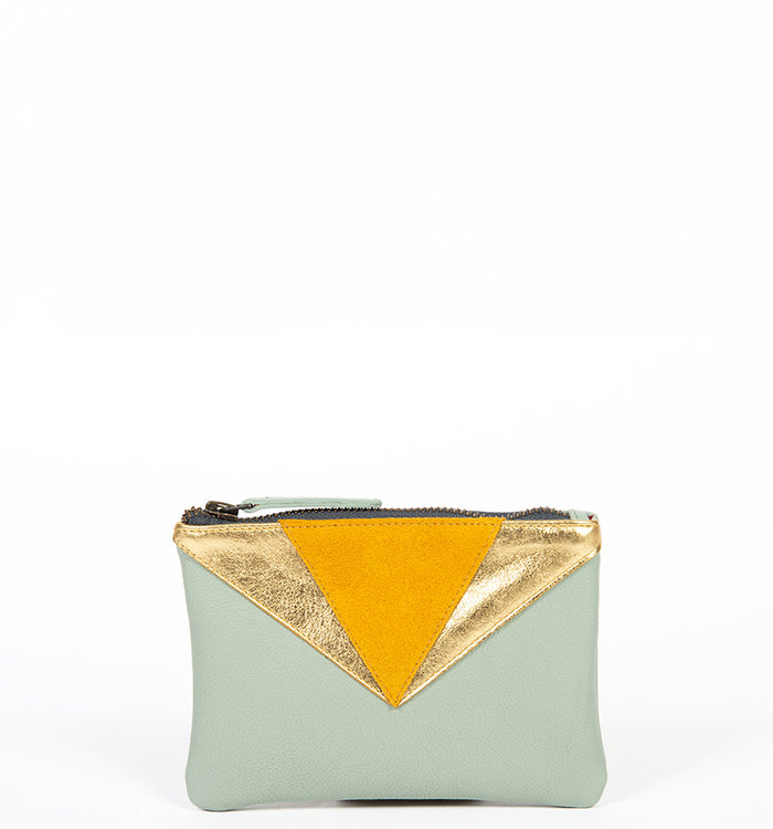 antoinette ameska Porte-Monnaie KHEOPS Vert Sauge/Moutarde