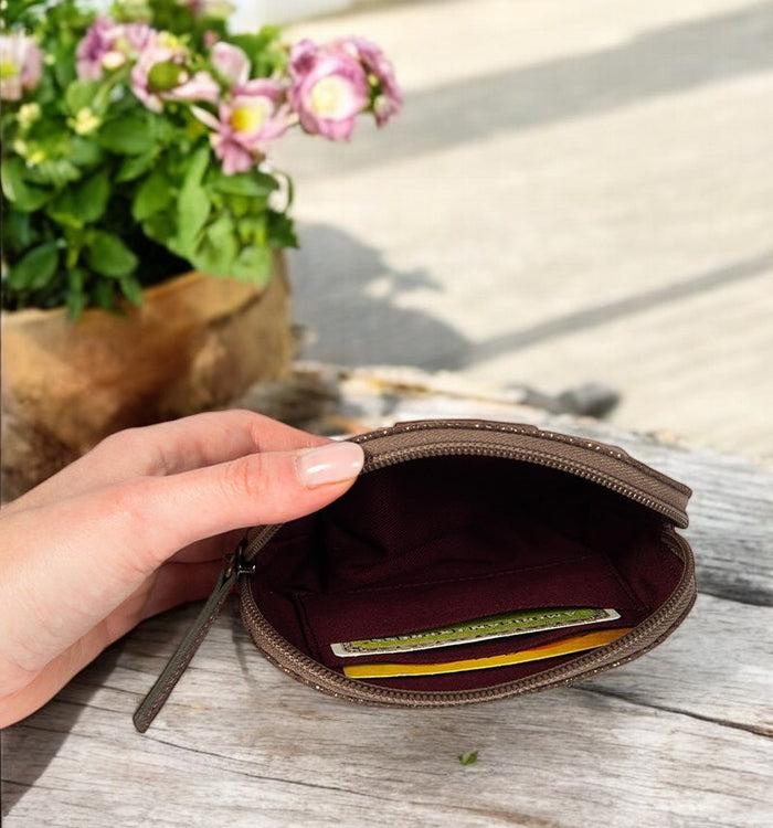 Antoinette Ameska Porte-Monnaie SICILE Bleu Denim/Lézard Or