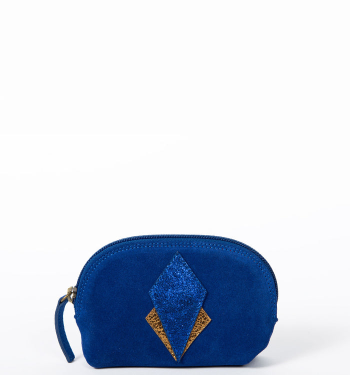 Antoinette Ameska Porte-Monnaie SICILE Bleu Indigo/Or