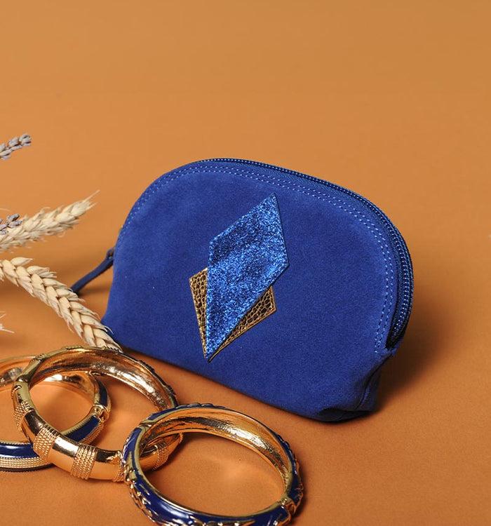 antoinette ameska Porte-Monnaie SICILE Bleu Indigo/Or