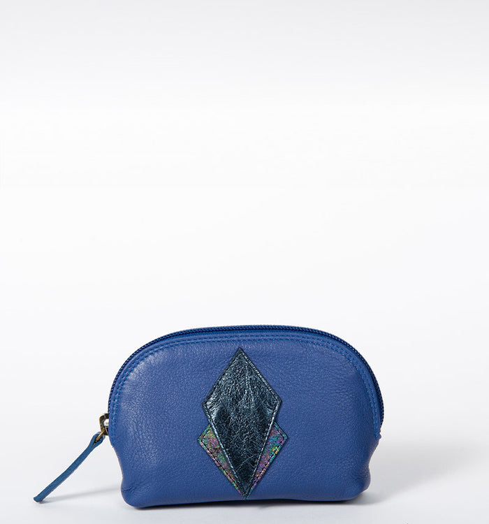 Antoinette Ameska Porte-Monnaie SICILE Bleu Navy/Craquelé Bleu