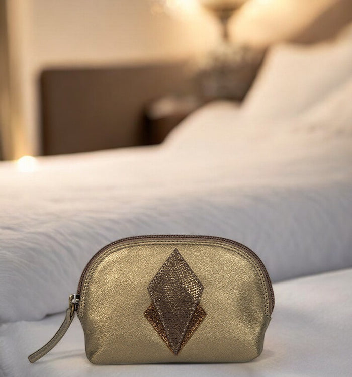 Antoinette Ameska Porte-Monnaie SICILE Bronze Métal/Lézard Bronze