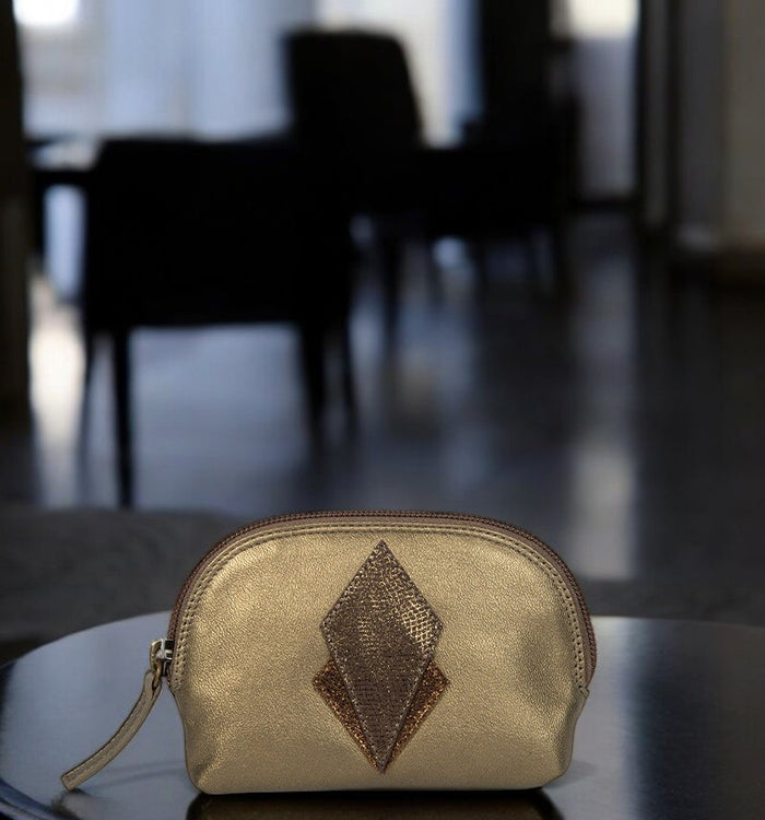 antoinette ameska Porte-Monnaie SICILE Bronze Métal/Lézard Bronze