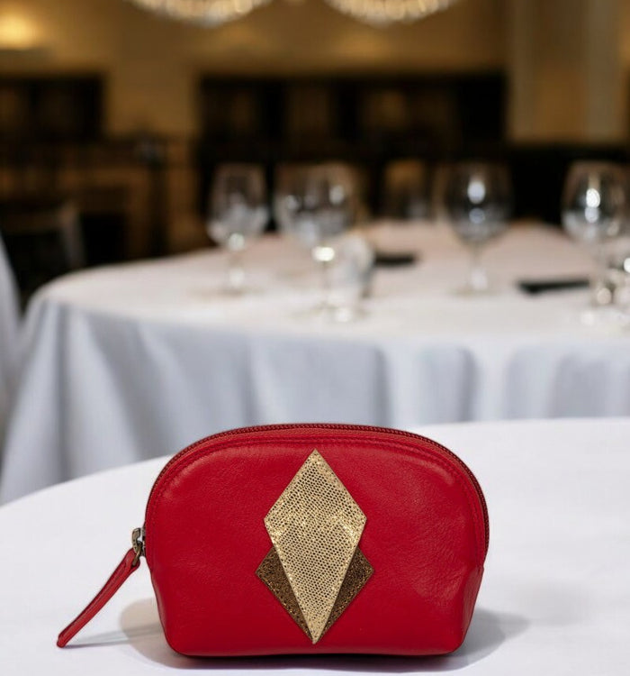 Antoinette Ameska Porte-Monnaie SICILE Corail/Lezard Or