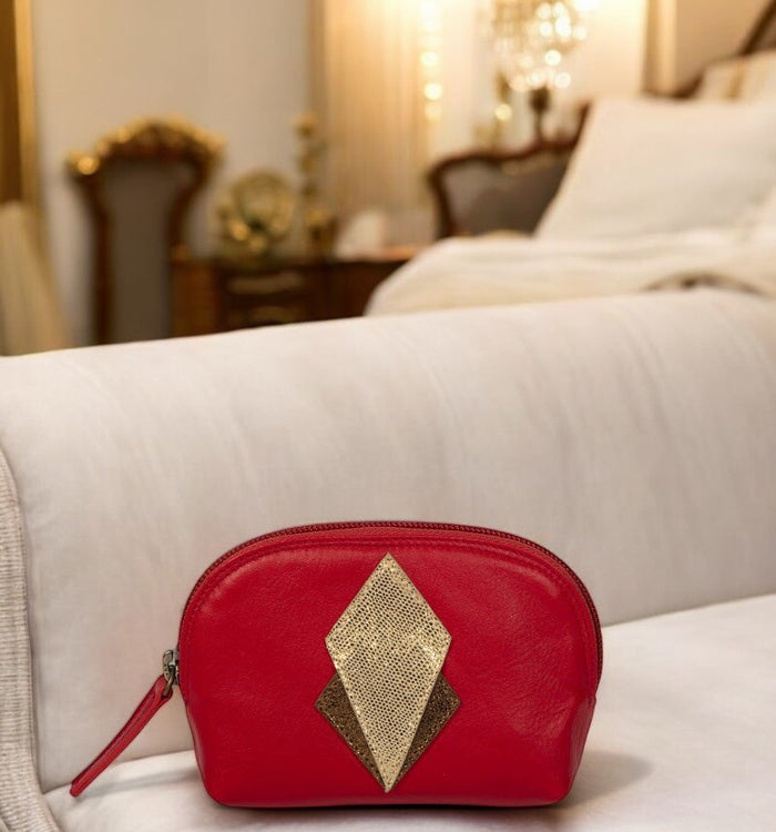 antoinette ameska Porte-Monnaie SICILE Corail/Lezard Or