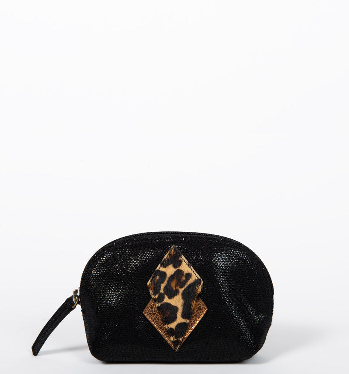 Antoinette Ameska Porte-Monnaie SICILE Léopard/Noir