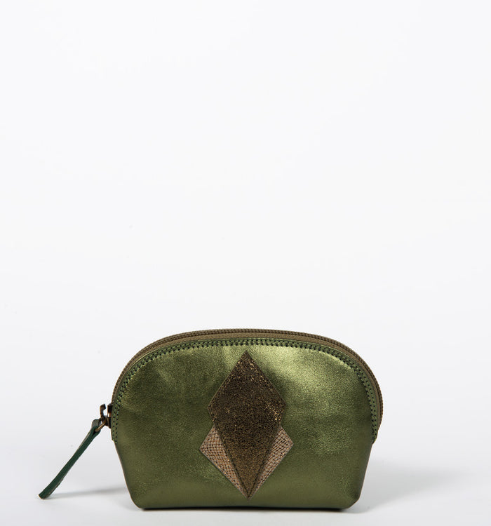 Antoinette Ameska Porte-Monnaie SICILE Métal Olive/Craquelé Bronze