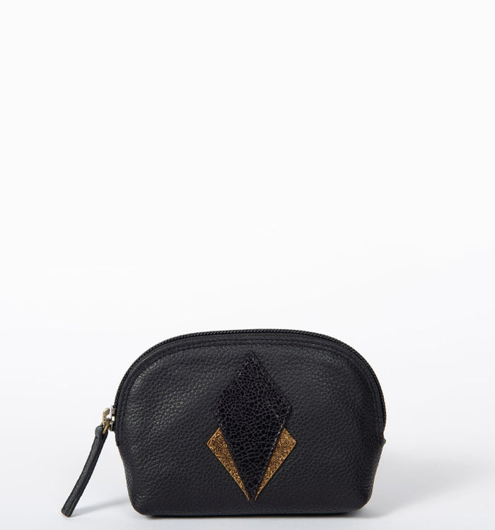 Antoinette Ameska Porte-Monnaie SICILE Noir/Paillette Cuivre