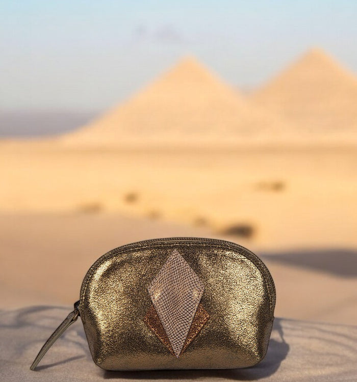 Antoinette Ameska Porte-Monnaie SICILE Paillette Kaki / Lézard Kaki