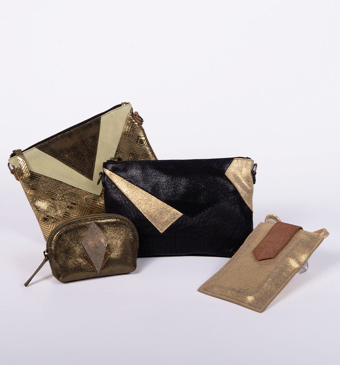 Antoinette Ameska Porte-Monnaie SICILE Paillette Kaki / Lézard Kaki