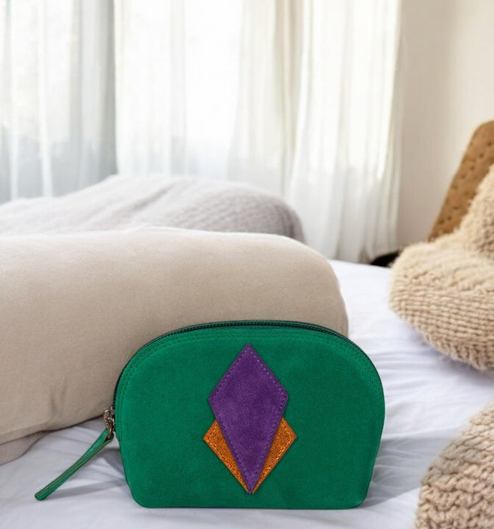 antoinette ameska Porte-Monnaie SICILE Vert / Violet / Agrume