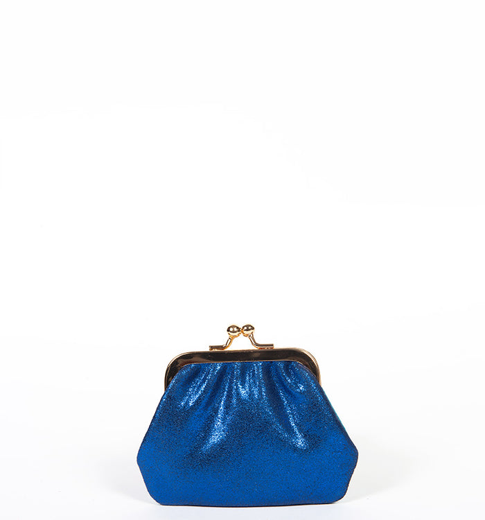 antoinette ameska Porte-Monnaie VITTORIA Bleu Métal Indigo/Bleu Ciel Métal