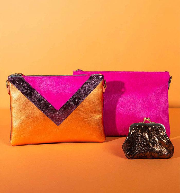 Antoinette Ameska Porte-Monnaie VITTORIA Bronze Craquelé Noir