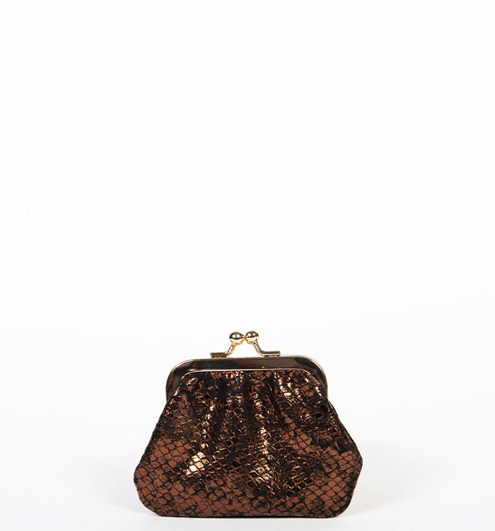 antoinette ameska Porte-Monnaie VITTORIA Bronze Craquelé Noir