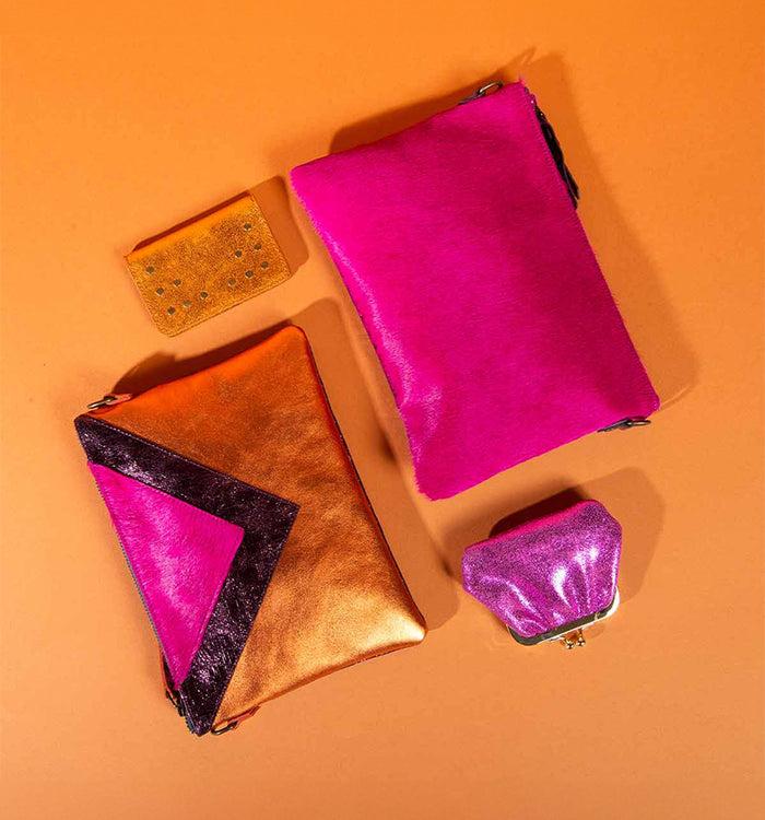 Antoinette Ameska Porte-Monnaie VITTORIA Bronze/Fuchsia