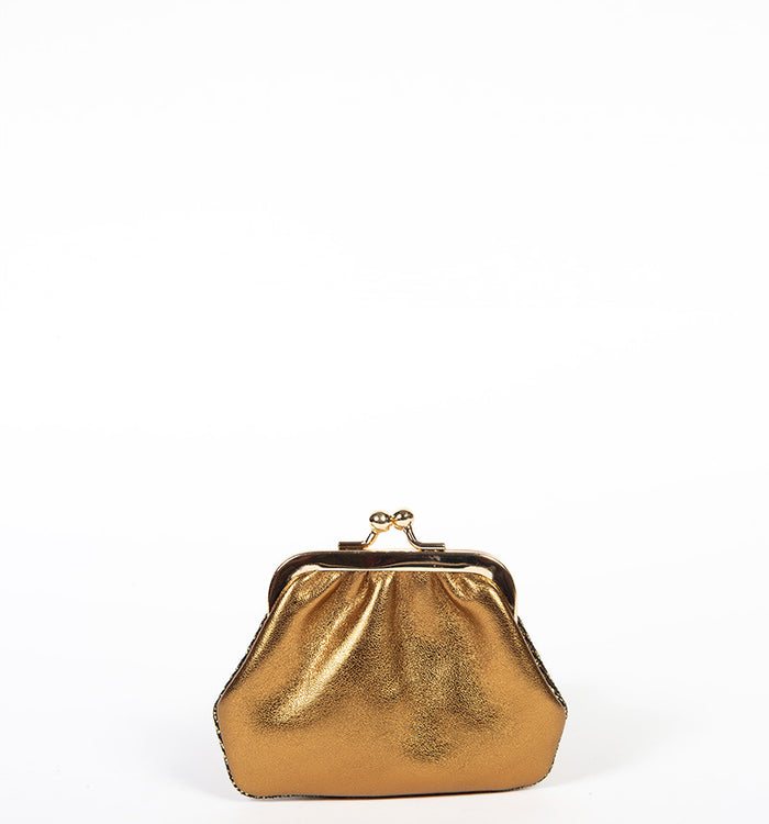 Antoinette Ameska Porte-Monnaie VITTORIA Noir Rayé Or/Bronze