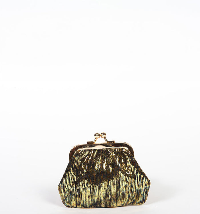 antoinette ameska Porte-Monnaie VITTORIA Noir Rayé Or/Bronze