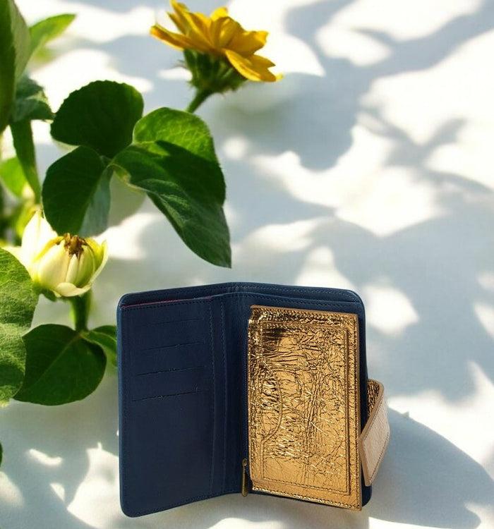 Antoinette Ameska Portefeuille TOKYO Bleu Foncé/Bronze