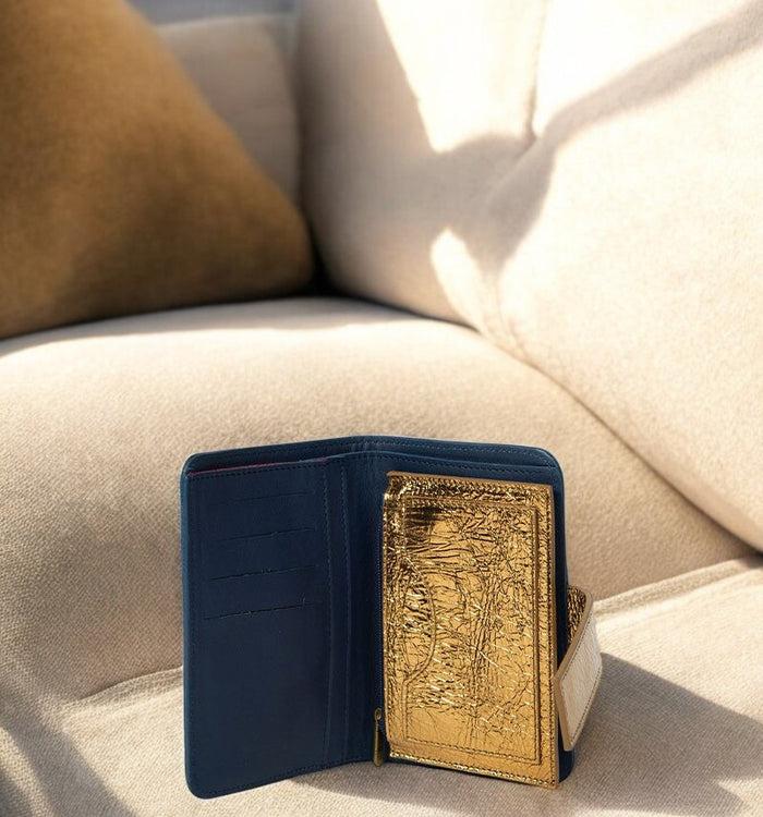 Antoinette Ameska Portefeuille TOKYO Bleu Foncé/Bronze