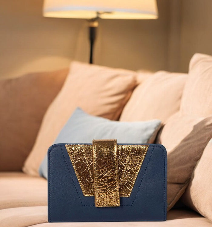 antoinette ameska Portefeuille TOKYO Bleu Foncé/Bronze