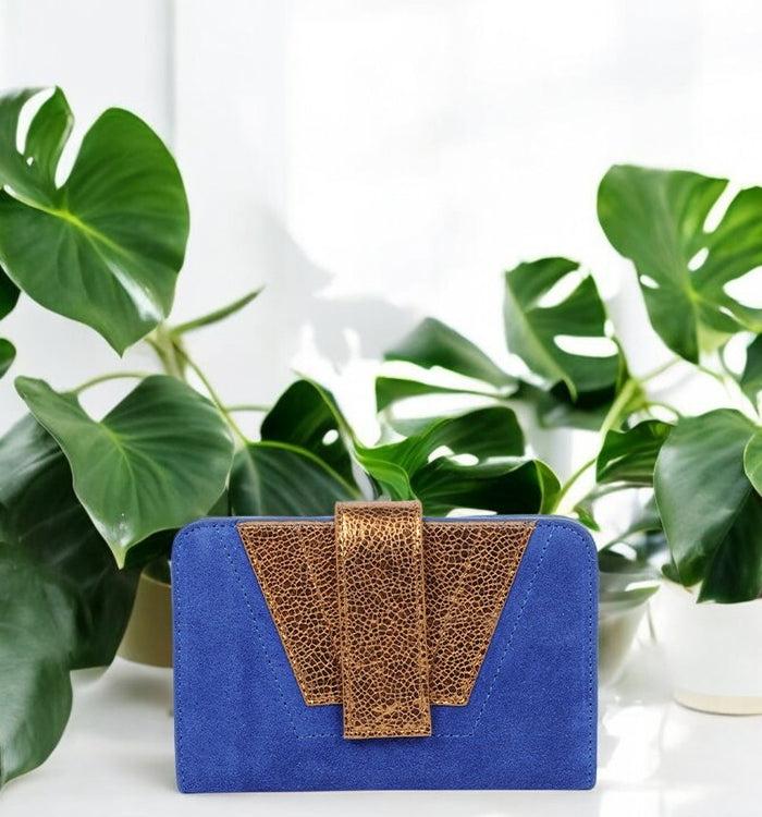 Antoinette Ameska Portefeuille TOKYO Bleu Indigo/Bronze