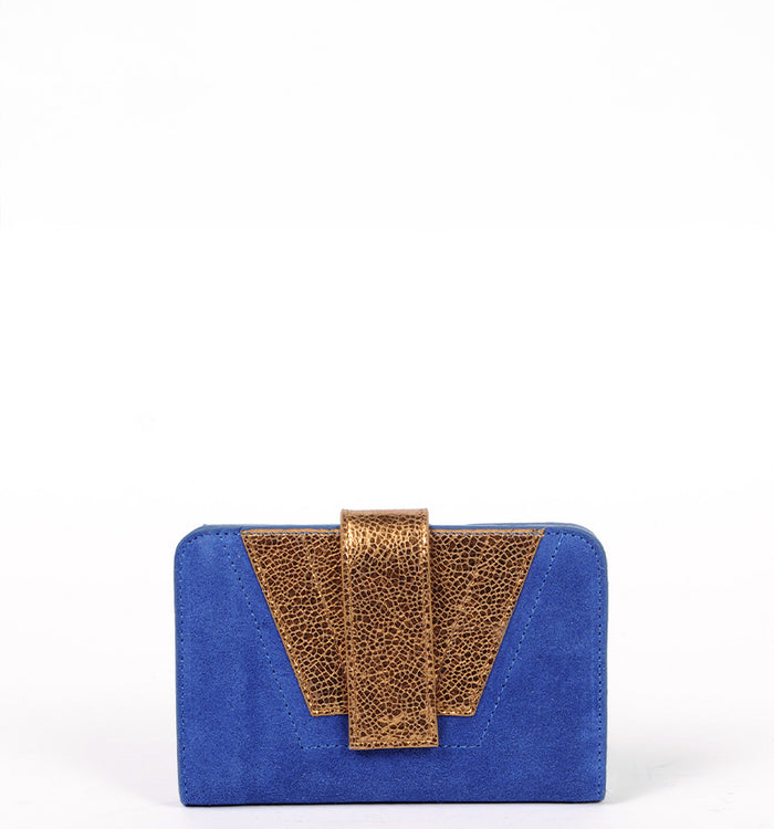 Antoinette Ameska Portefeuille TOKYO Bleu Indigo/Bronze
