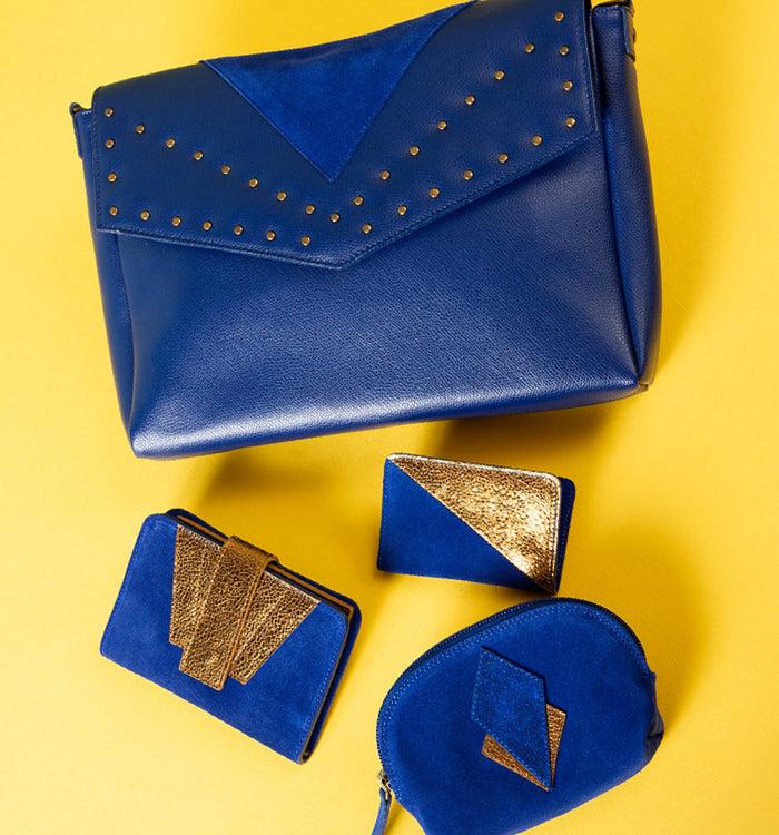 Antoinette Ameska Portefeuille TOKYO Bleu Indigo/Bronze