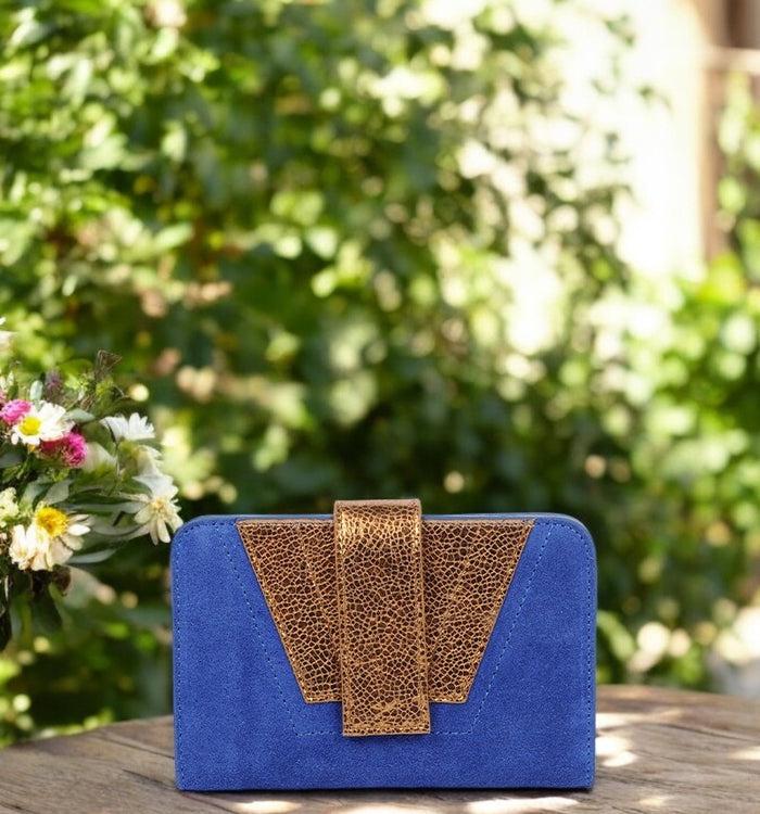 antoinette ameska Portefeuille TOKYO Bleu Indigo/Bronze