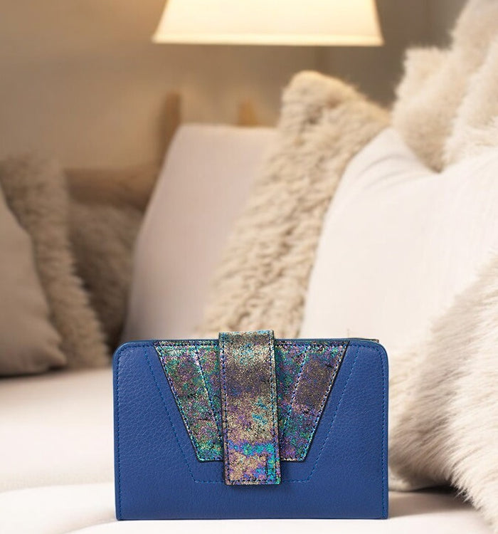 Antoinette Ameska Portefeuille TOKYO Bleu Navy/Hologramme