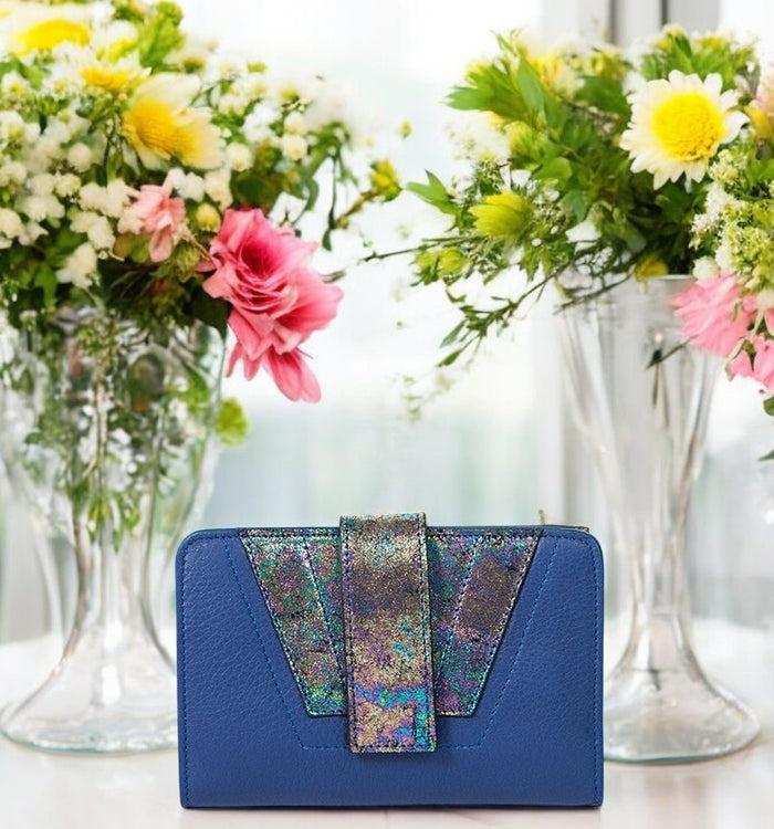 Antoinette Ameska Portefeuille TOKYO Bleu Navy/Hologramme