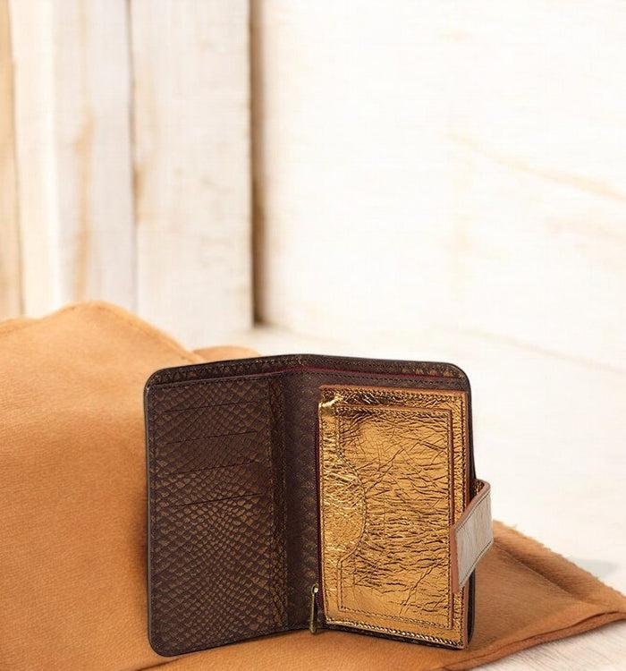 Antoinette Ameska Portefeuille TOKYO Bordeaux Python/Bronze