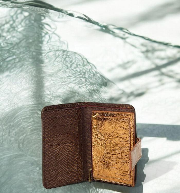 Antoinette Ameska Portefeuille TOKYO Bordeaux Python/Bronze