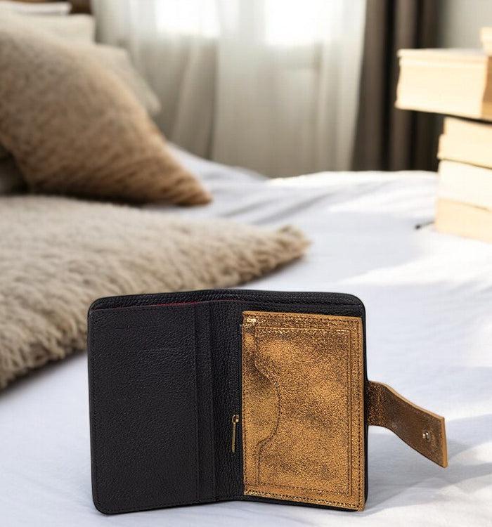 antoinette ameska Portefeuille TOKYO Noir/Paillette Cuivre