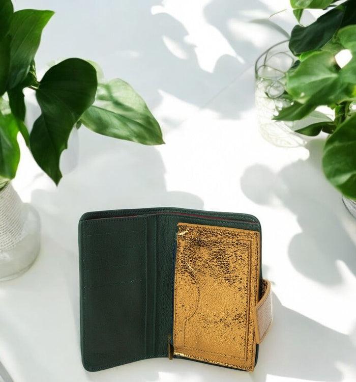 Antoinette Ameska Portefeuille TOKYO Vert Forêt/Bronze