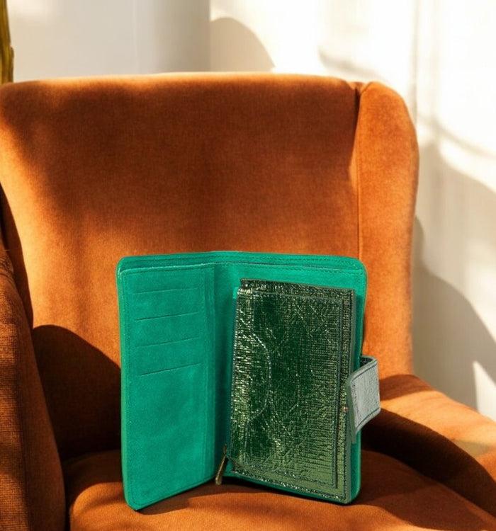 Antoinette Ameska Portefeuille TOKYO Vert/Paillette Vert