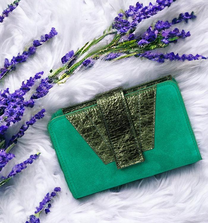 antoinette ameska Portefeuille TOKYO Vert/Paillette Vert