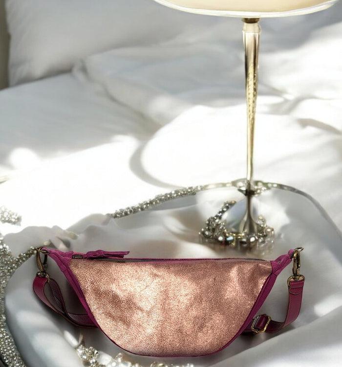 Antoinette Ameska Sac Banane PIANA Bordeaux/Lézard Ambre