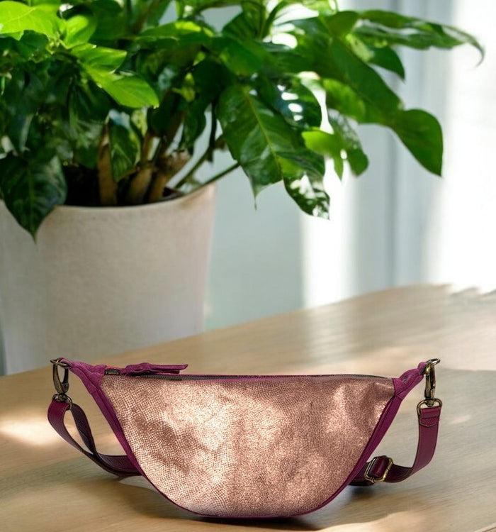 Antoinette Ameska Sac Banane PIANA Bordeaux/Lézard Ambre