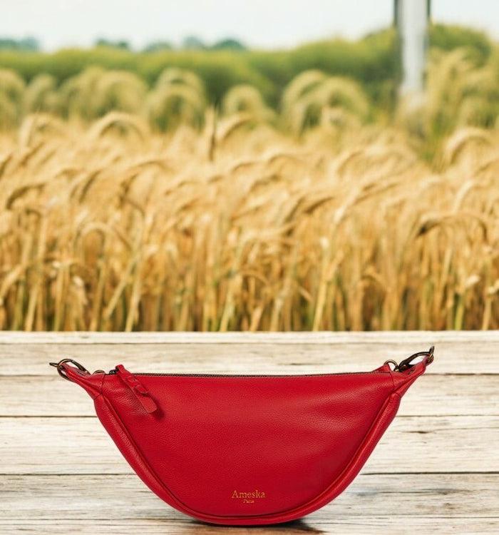 Antoinette Ameska Sac Banane PIANA Corail/Craquelé Bronze