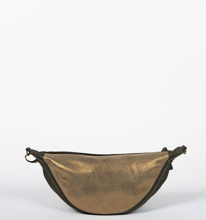 Antoinette Ameska Sac Banane PIANA Gris/Lézard Bronze