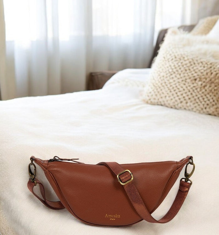 Antoinette Ameska Sac Banane PIANA Tabac/Lézard Rouille