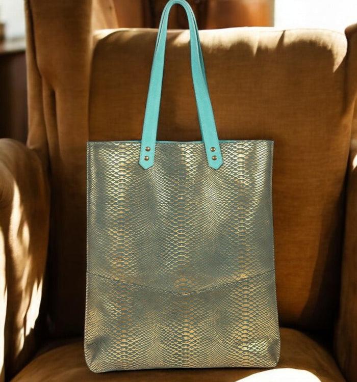 Antoinette Ameska Sac TIVOLI Python Sauge/Turquoise