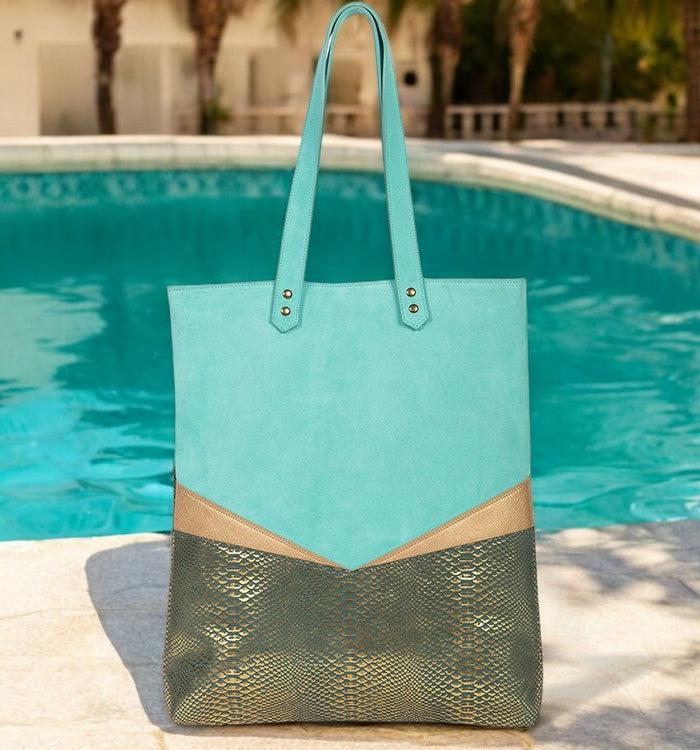 antoinette ameska Sac TIVOLI Python Sauge/Turquoise