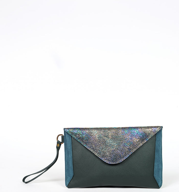 Antoinette Ameska Trousse TURIN Vert Forêt/Hologramme