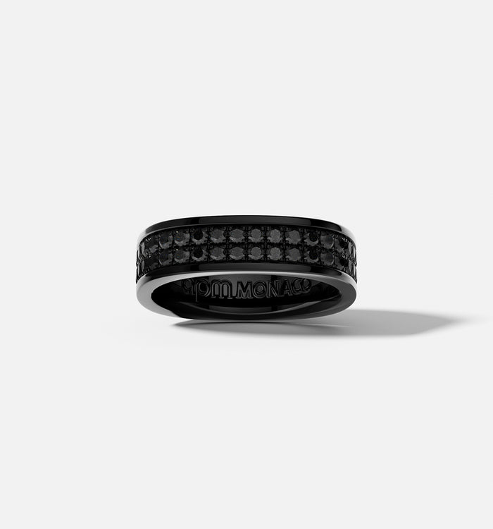 apm monaco Bague Bold Pavé Noire