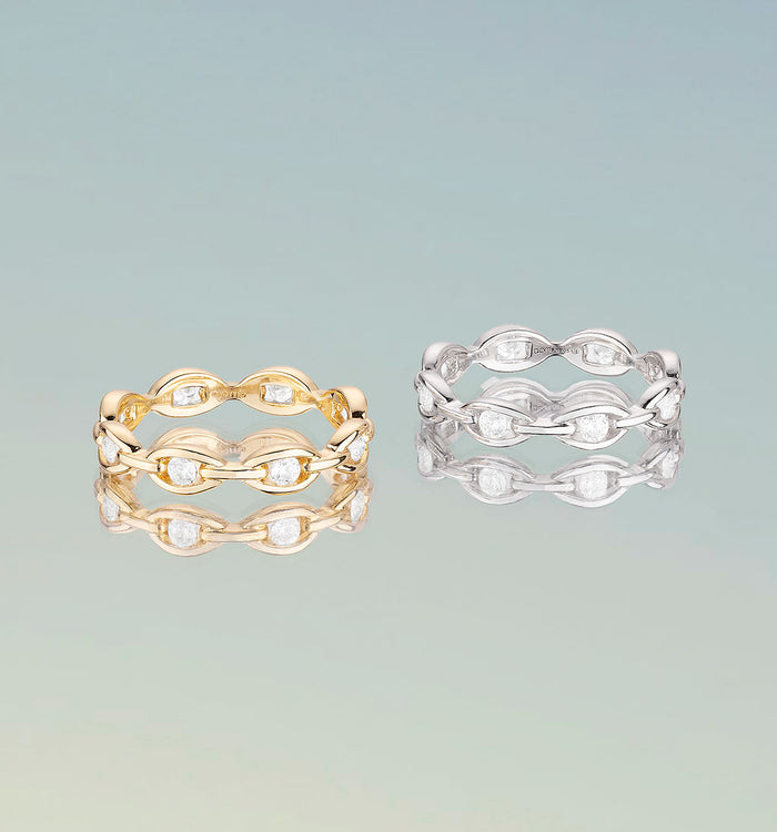 Apm Monaco Bague Chaîne Pavé