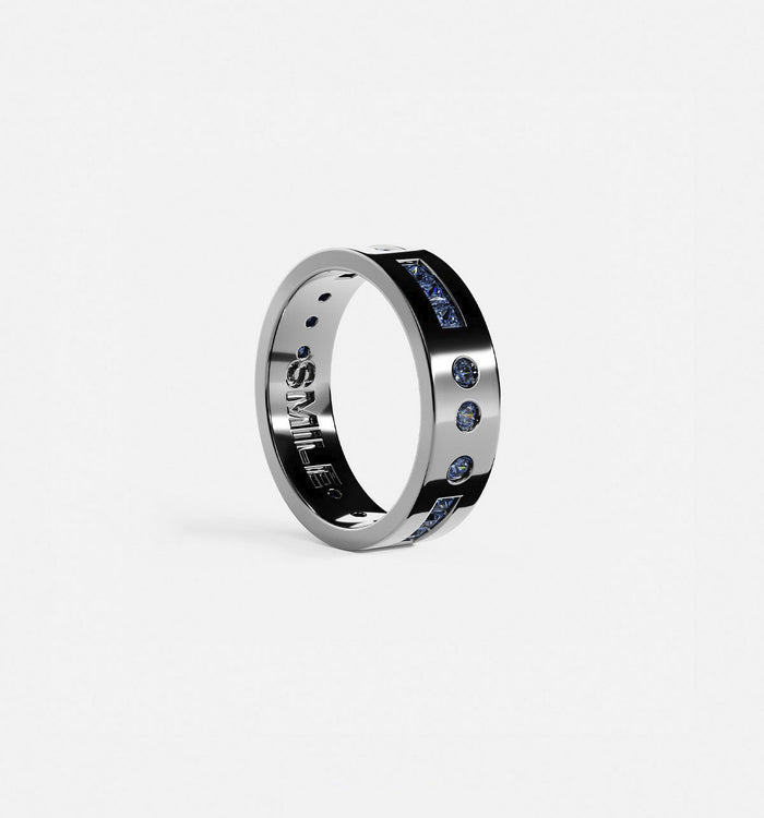 apm monaco Bague Code Morse Smile Bleue
