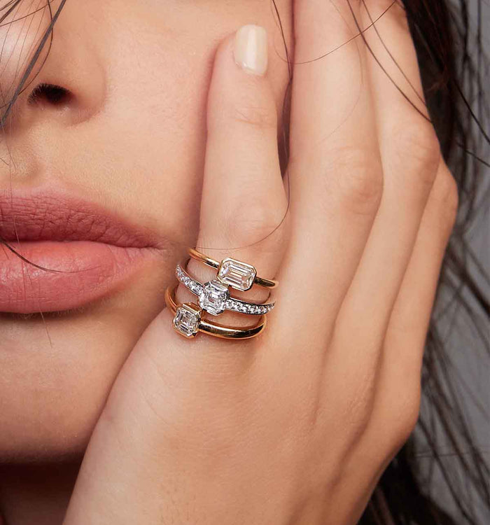 Apm Monaco Bague Diamant Émeraude (0.60ct)