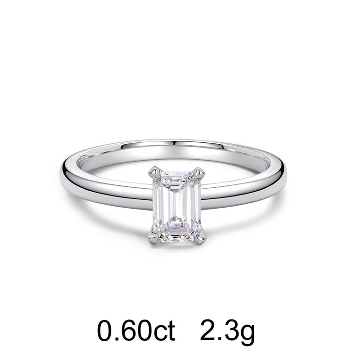 Apm Monaco Bague Diamant Solitaire Émeraude (0.60ct)