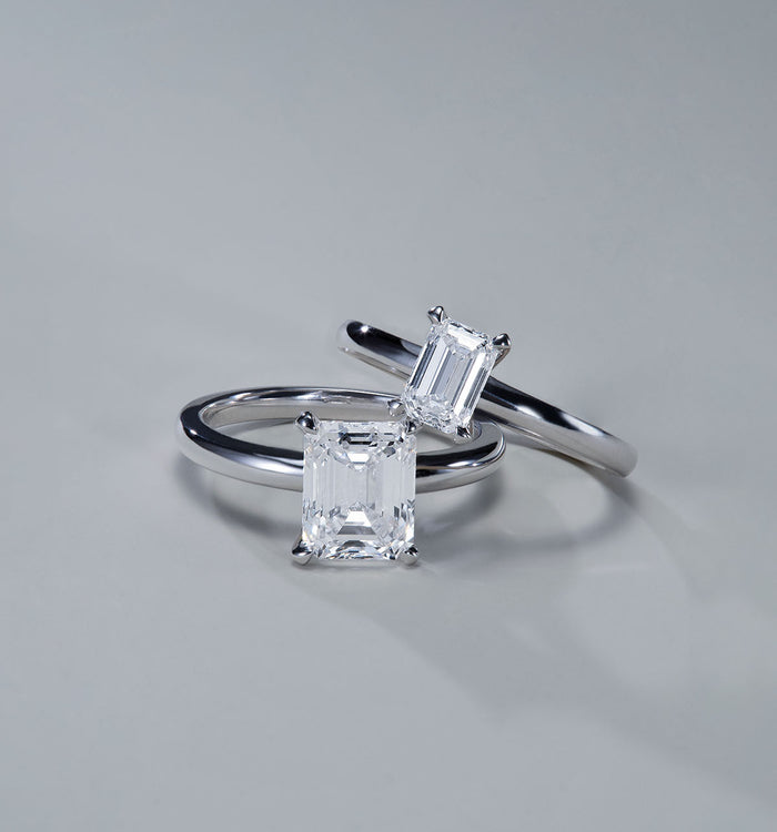 Apm Monaco Bague Diamant Solitaire Émeraude (0.60ct)